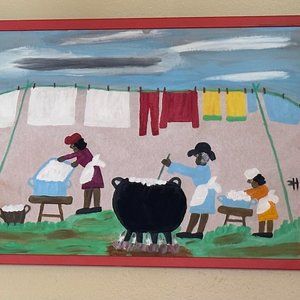 Clementine Hunter Painting.  Wash Day